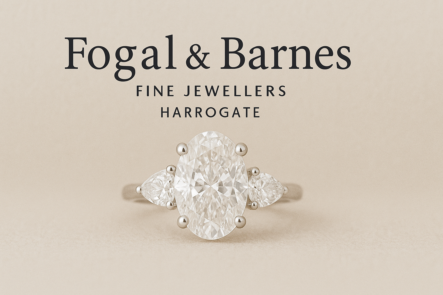 Diamond Oval trilogy engagement ring Harrogate, independent jewellers
