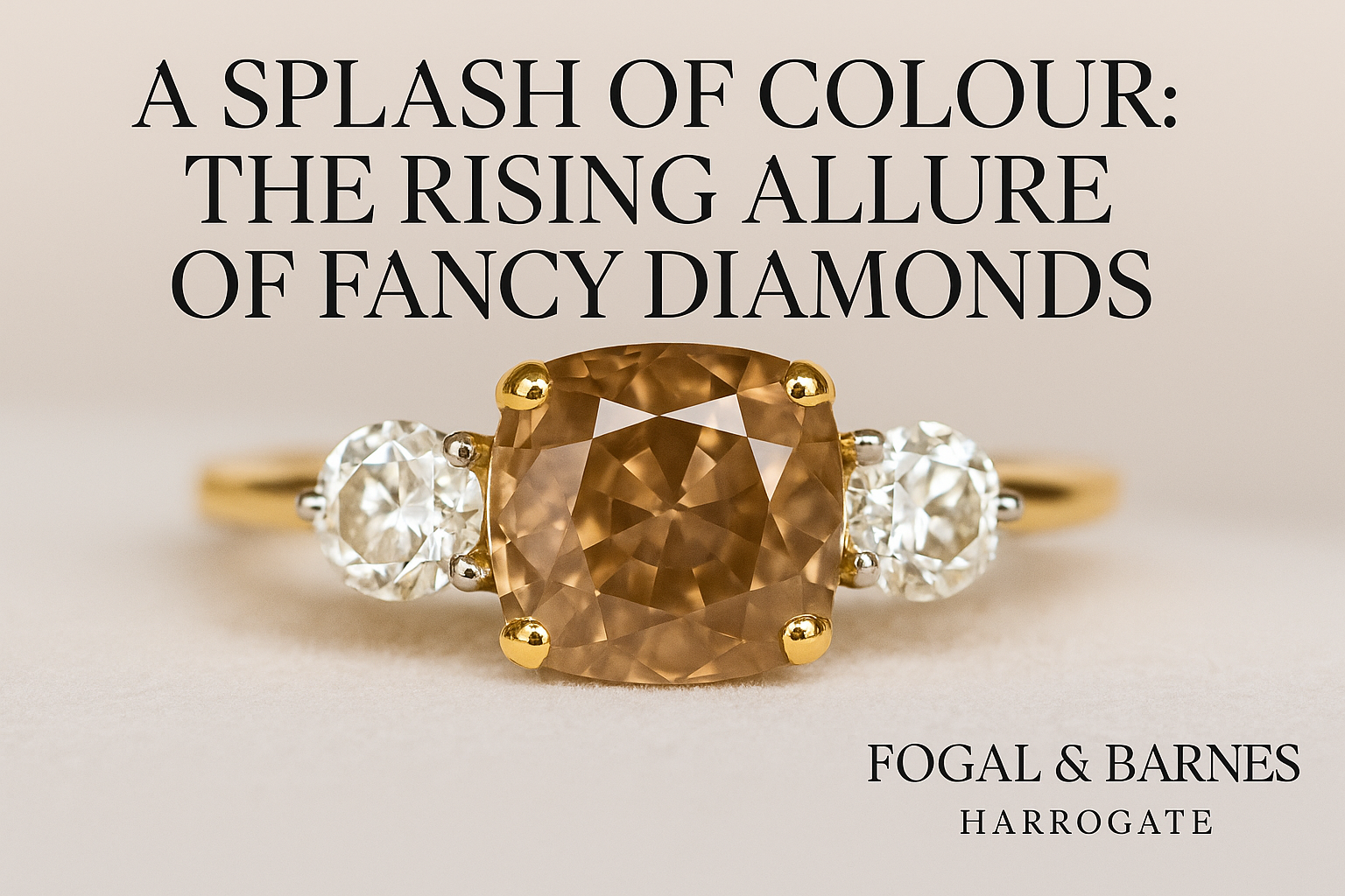A soft champagne diamond in a rose gold vintage-inspired ring