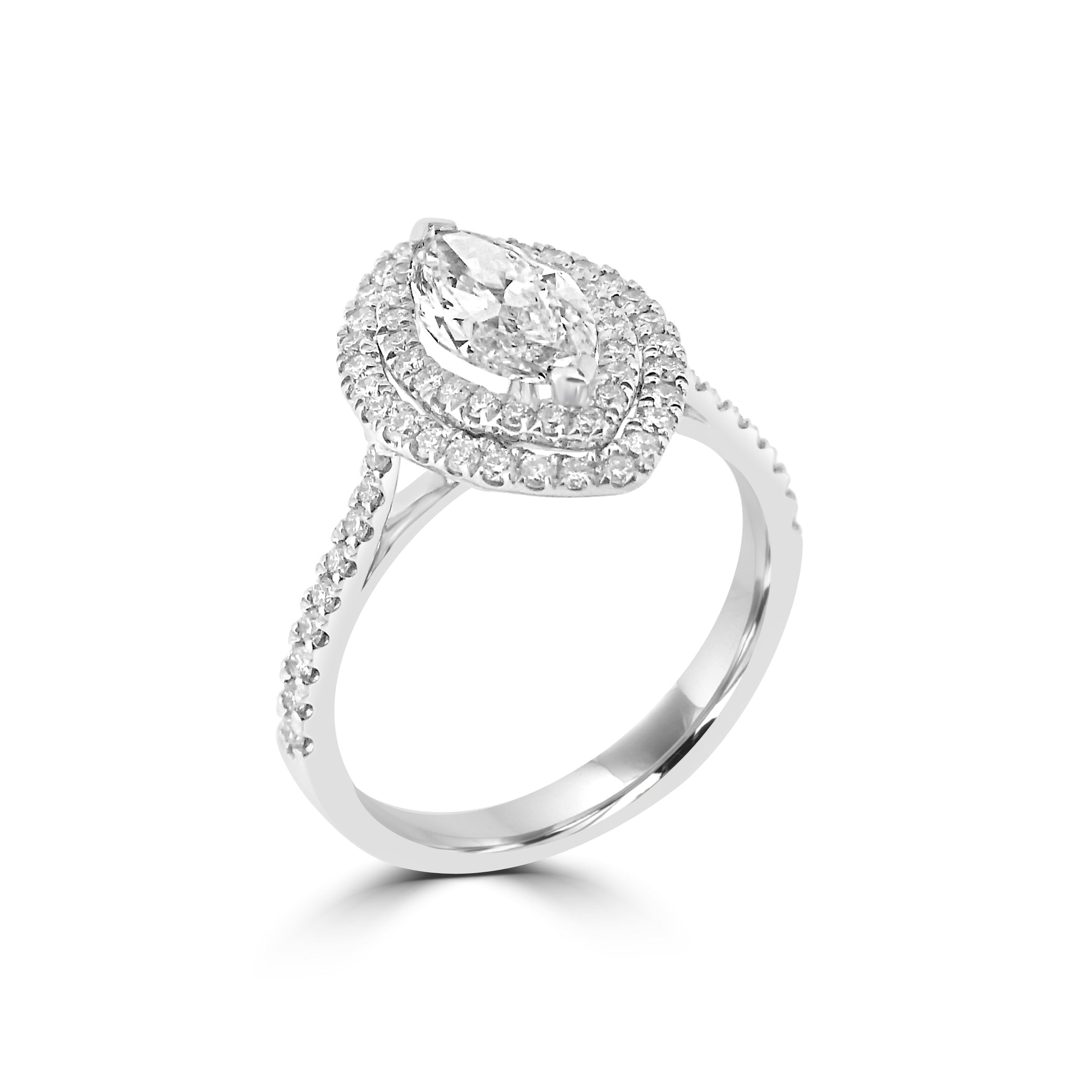 Diamond Halo Marquise Engagement Ring Fogal and Barnes Harrogate