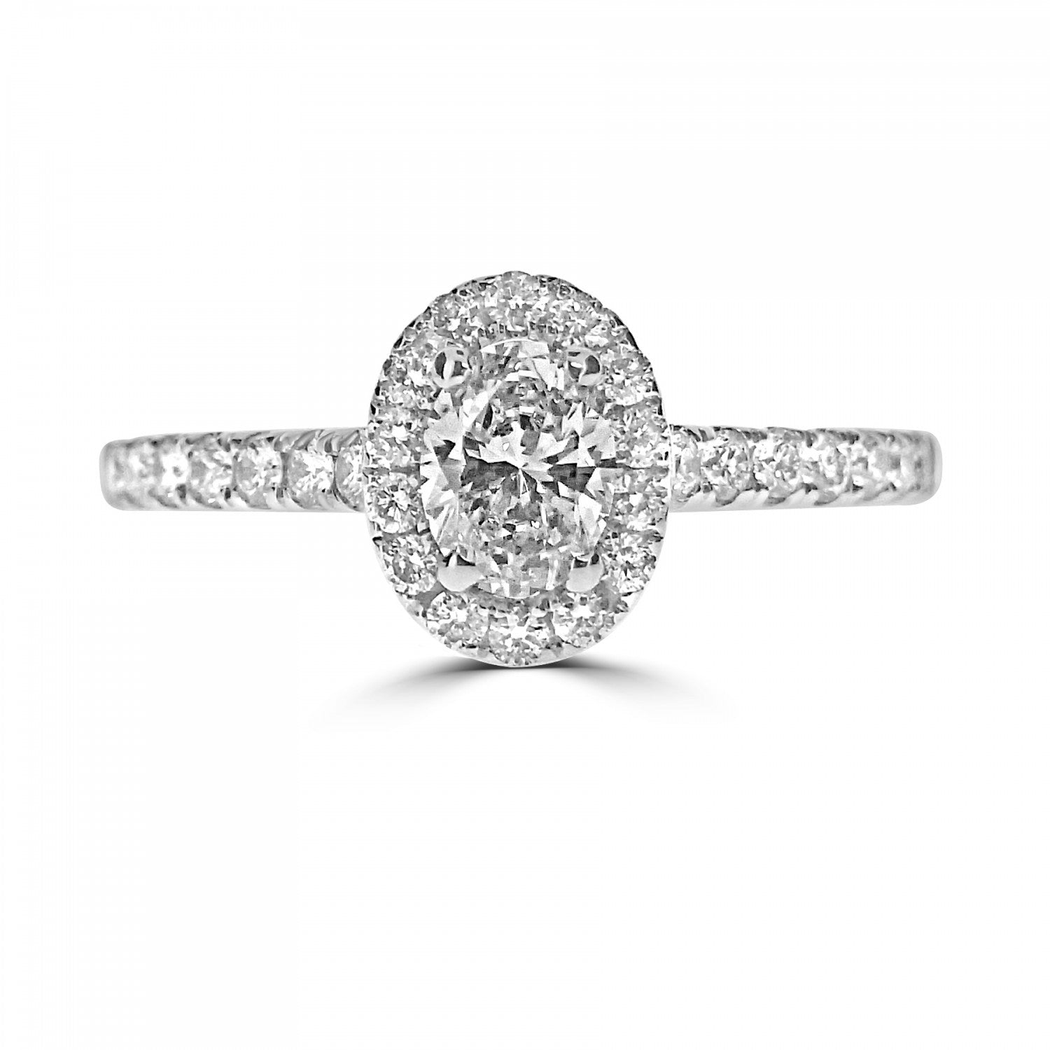 OVAL CUT DIAMOND HALO ENGAGEMENT RING