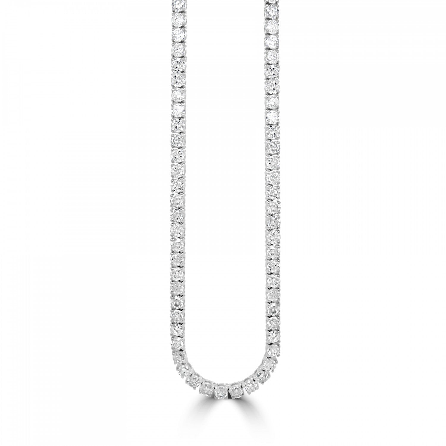 18K WHITE GOLD BRILLIANT CUT DIAMOND LINE NECKLACE- HARROGATE