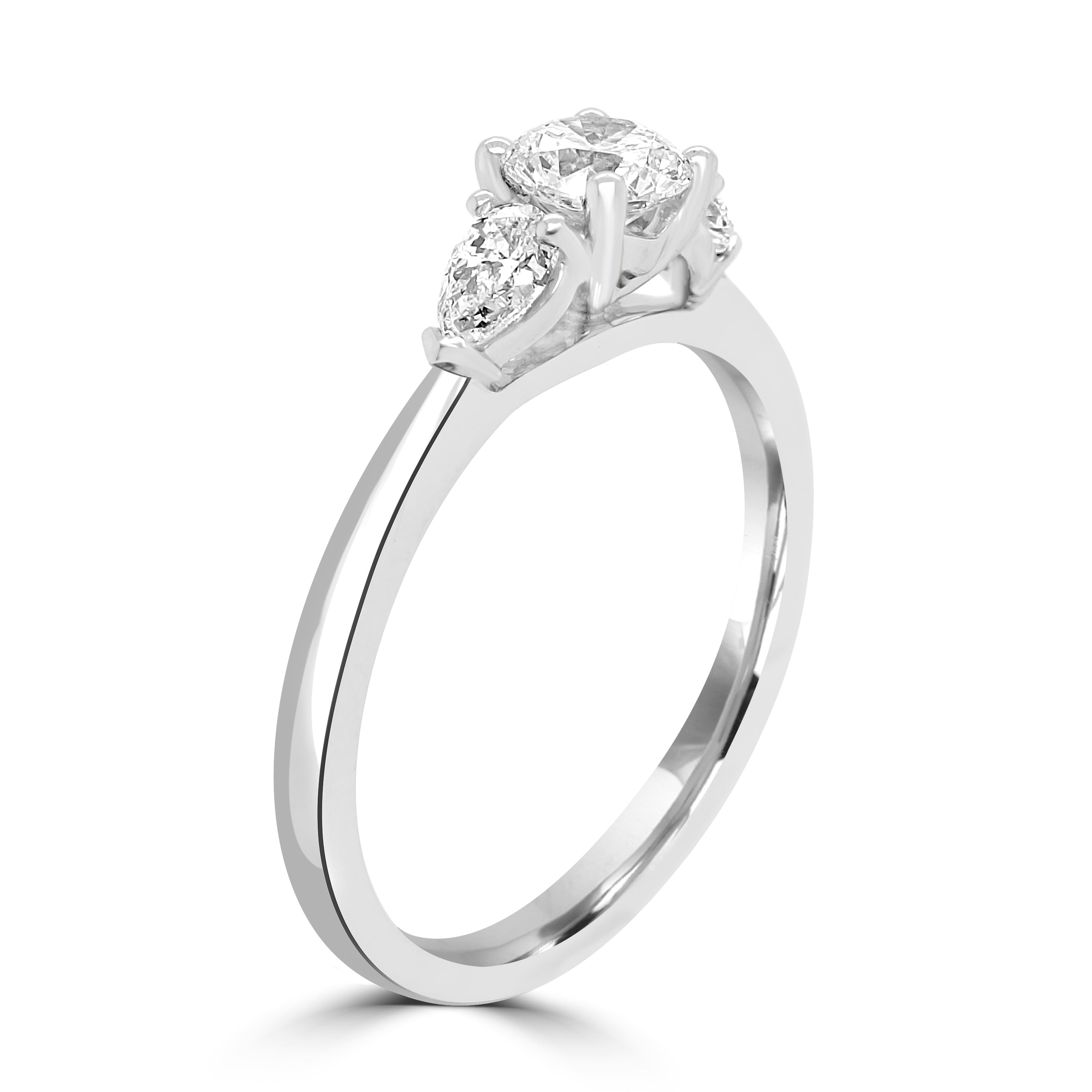 Round Brilliant Cut Diamond Trilogy Engagement Ring Harrogate Fogal and Barnes Fine Jewellers