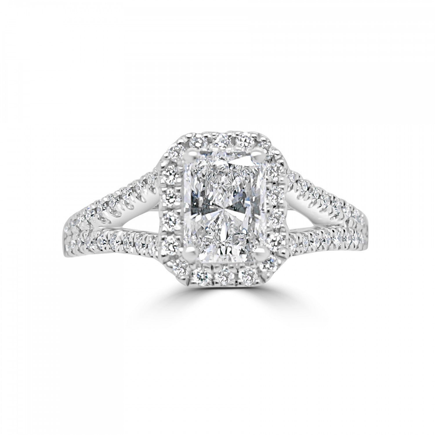 EMERALD CUT DIAMOND HALO ENGAGEMENT RING