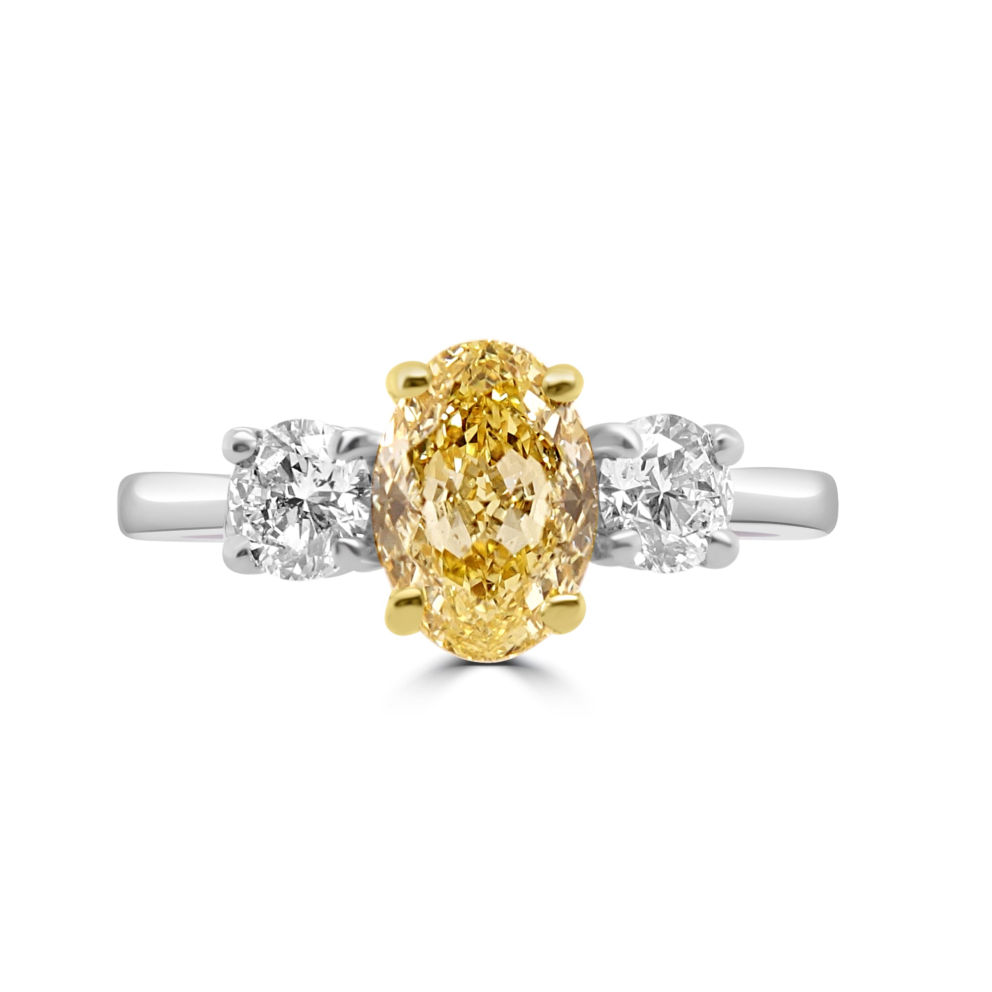 Oval yellow diamond and diamond engagement ring fogal and barnes fine jewellers of harrogate