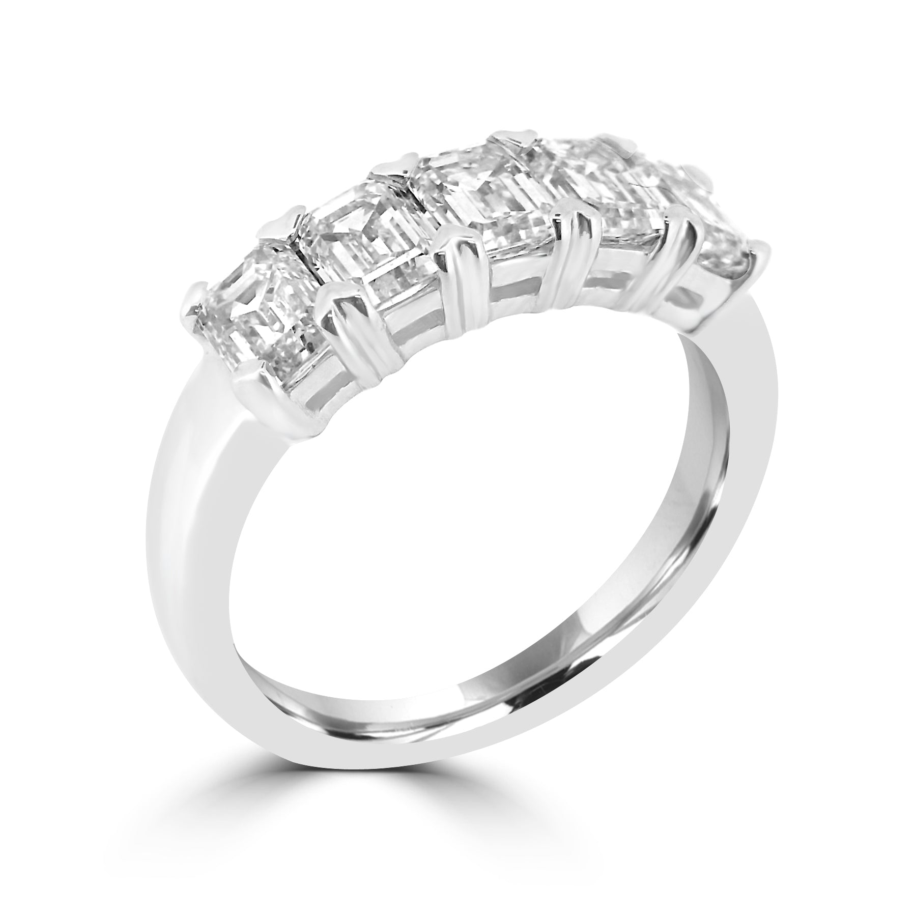 YELLOW GOLD FIVE STONE DIAMOND ETERNITY RING