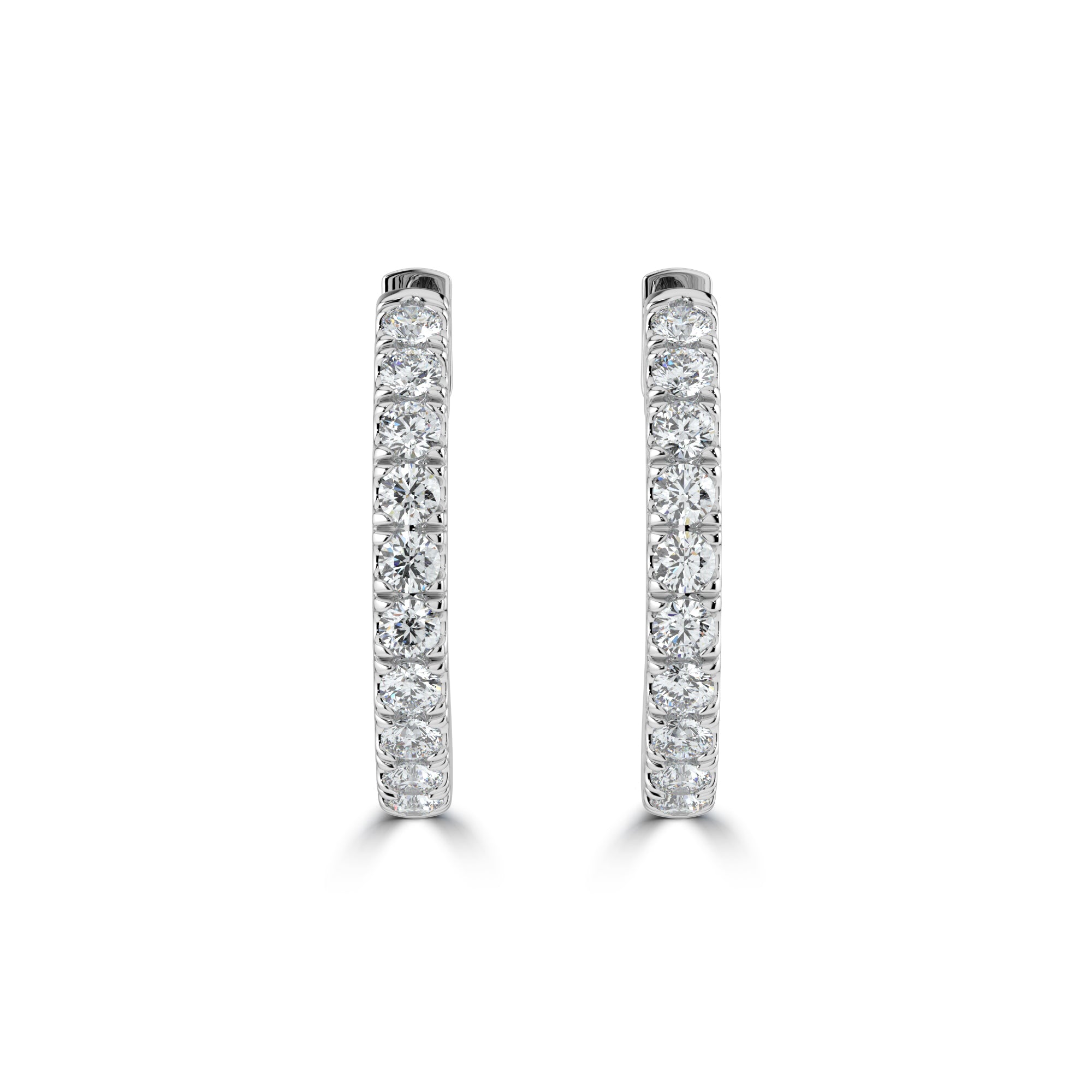 18K GOLD 16MM DIAMOND HOOP EARRINGS