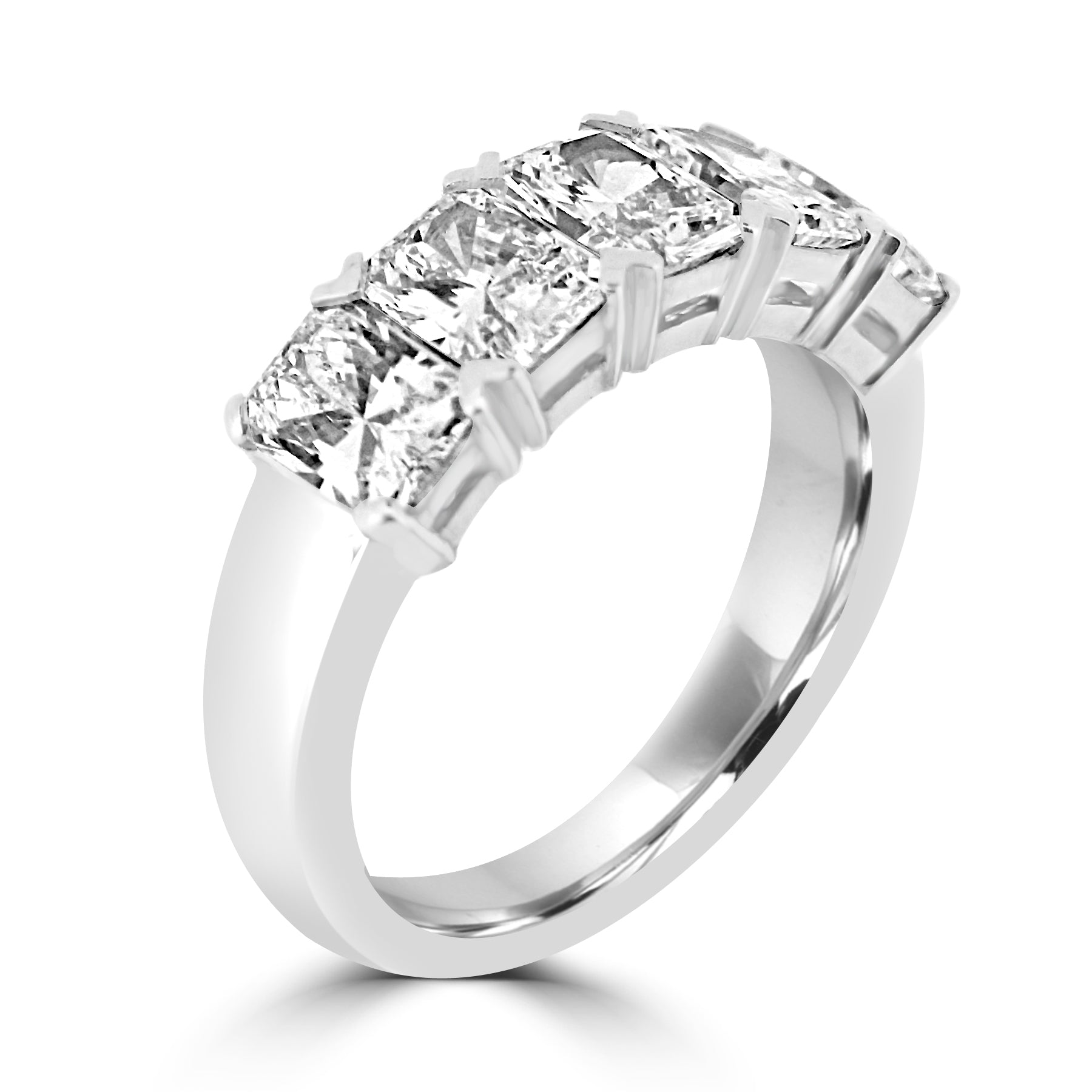 Radiant Cut Diamond 5 stone engagement ring Harrogate Fogal and Barnes Fine Jewellers set 18ct white gold or platinum