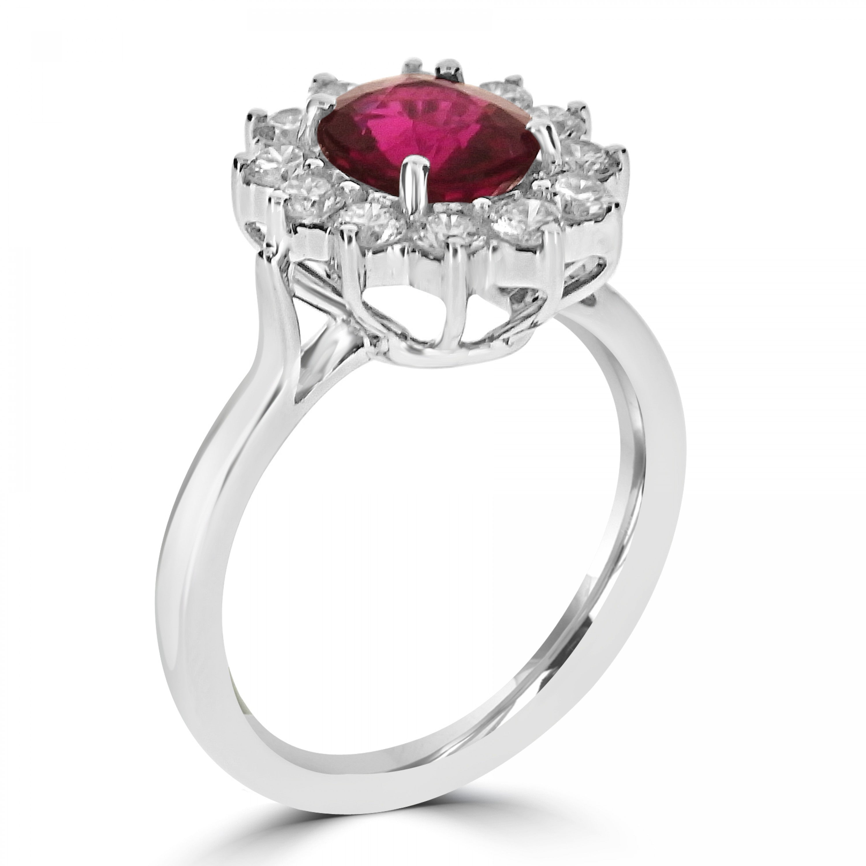 PINK TOURMALINE AND DIAMOND CLUSTER RING