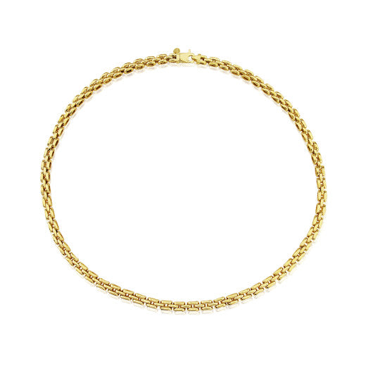 9K YELLOW GOLD PANTHER LINK NECKLACE- HARROGATE