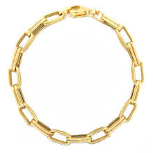 9K YELLOW GOLD DOUBLE PAPERCLIP BRACELET- HARROGATE