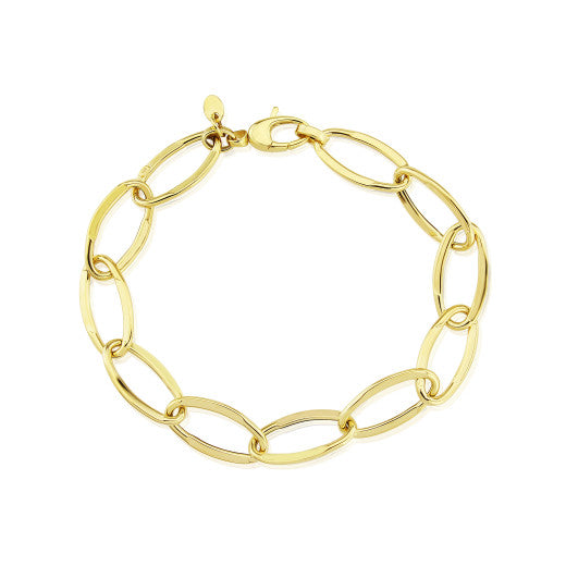 9K YELLOW GOLD OVAL LINK BRACELET- HARROGATE