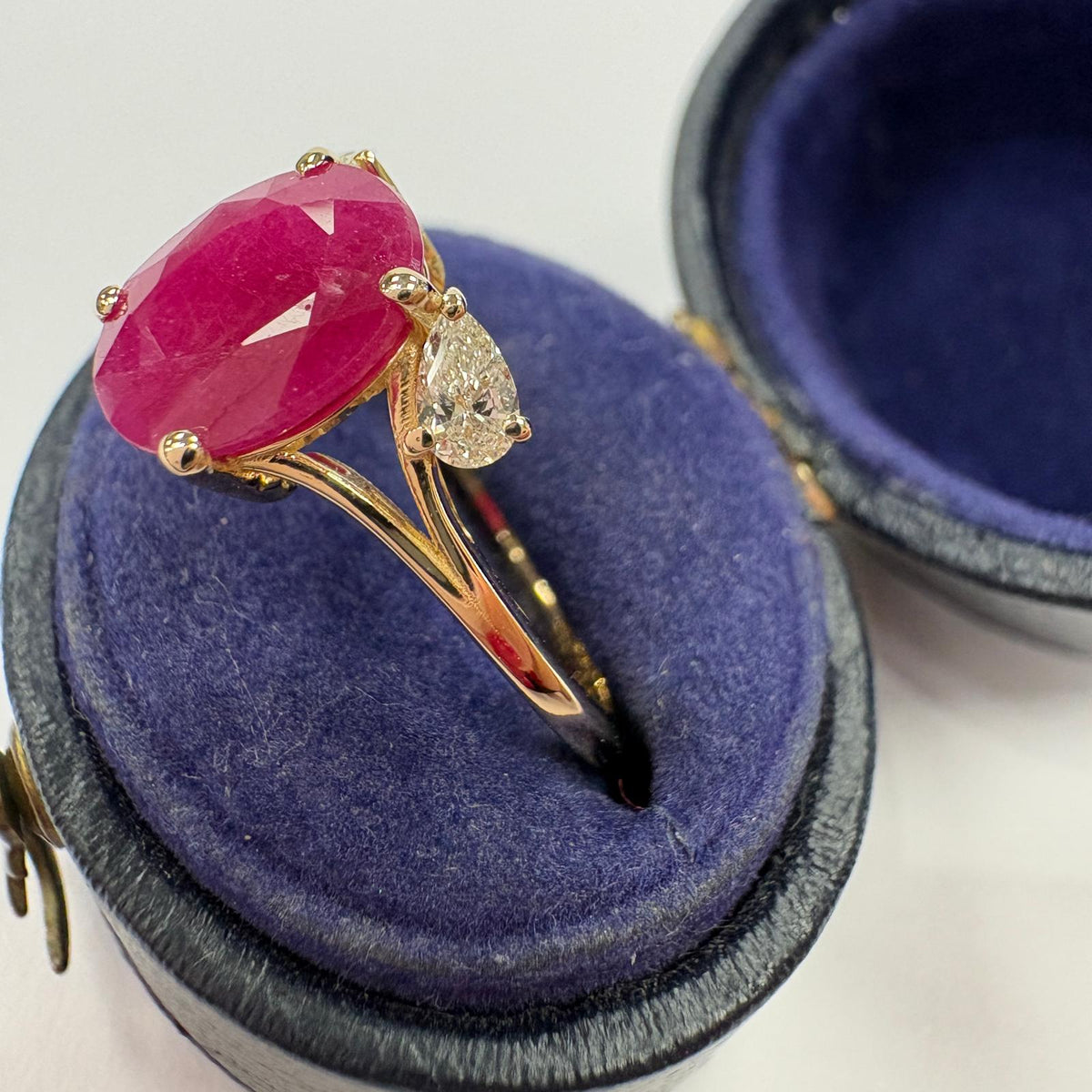 natural ruby ring, ruby and diamond ring UK, oval ruby ring, certified ruby ring, 2 carat ruby ring, ruby engagement ring, ruby anniversary ring, July birthstone ring