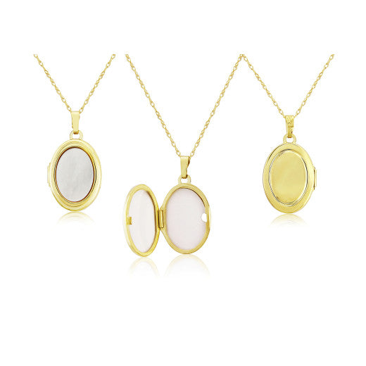 9K YELLOW GOLD MOTHER OF PEARL LOCKET- HARROGATE