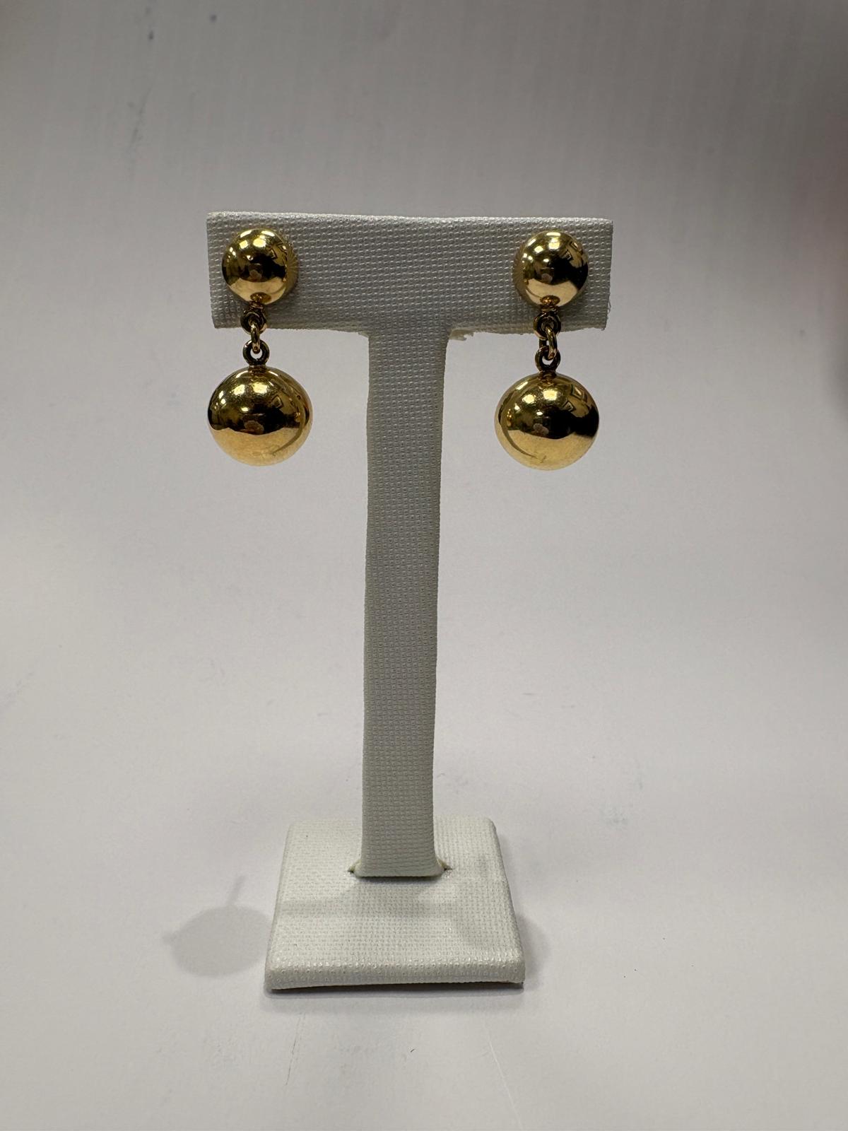 second hand drop ball earrings 18k yellow gold harrogate