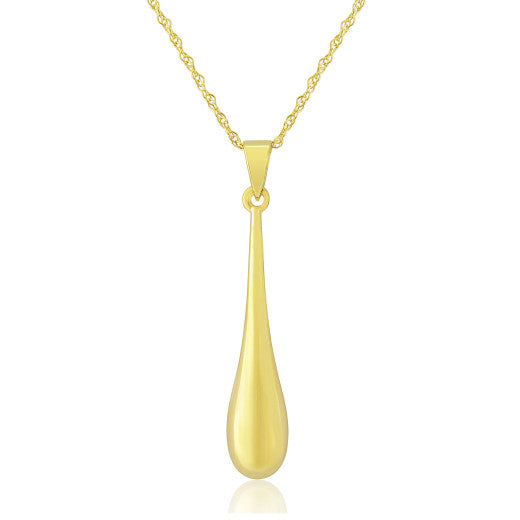 9K YELLOW GOLD DROP PENDANT NECKLACE- HARROGATE