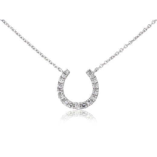 9K WHITE GOLD HORSESHOE NECKLACE- HARROGATE