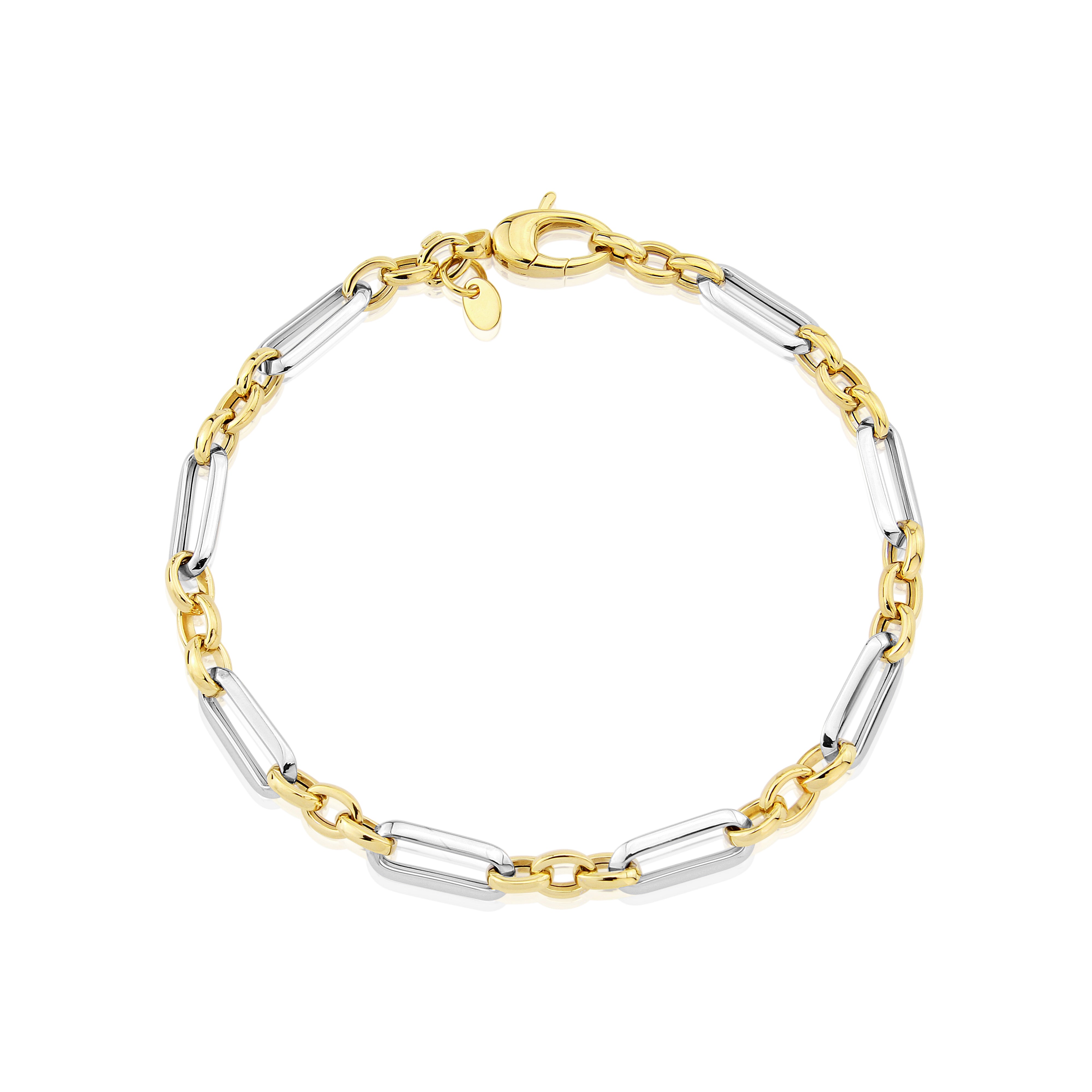 9K TWO TONE GOLD LINK BRACELET- HARROGATE