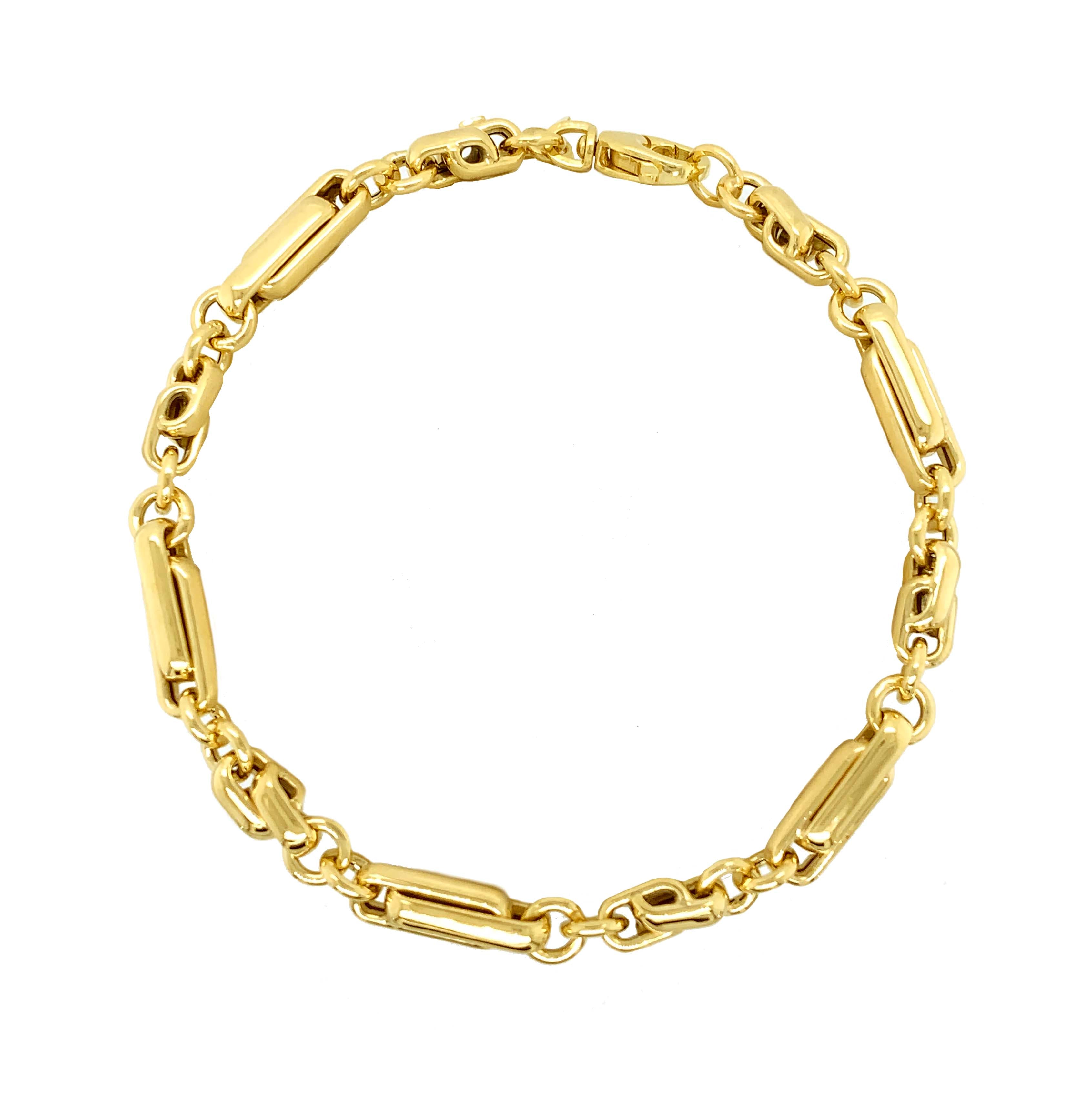 9K YELLOW GOLD LONG AND SHORT KNOT BRACELET- HARROGATE