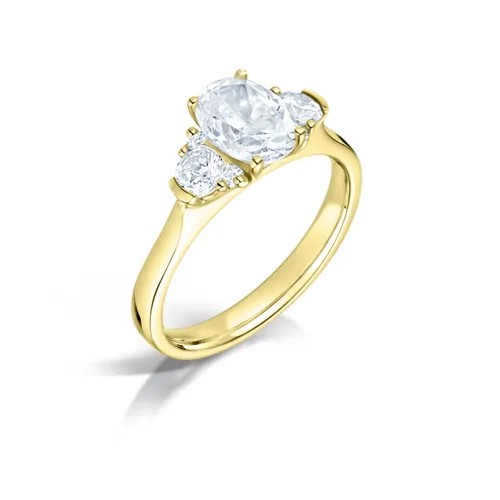 OVAL CUT DIAMOND MULTISTONE ENGAGEMENT RING
