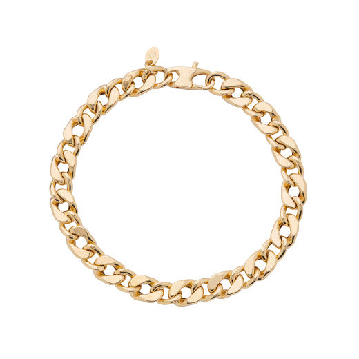 9K YELLOW GOLD CURB BRACELET- HARROGATE