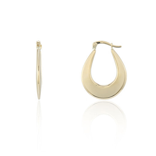 9K YELLOW GOLD CREOLE HOOP EARRINGS- HARROGATE