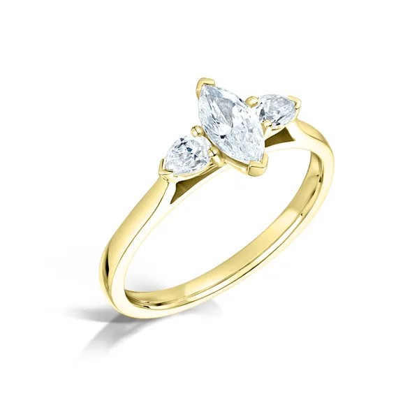 TRILOGY MARQUISE CUT DIAMOND ENGAGEMENT RING