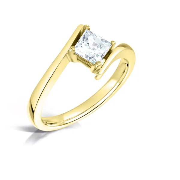 SOLITAIRE PRINCESS CUT DIAMOND TWIST ENGAGEMENT RING