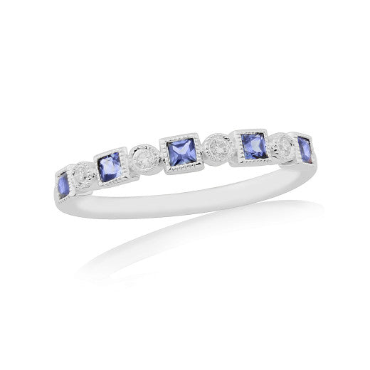 SAPPHIRE AND DIAMOND WEDDING/ ETERNITY RING