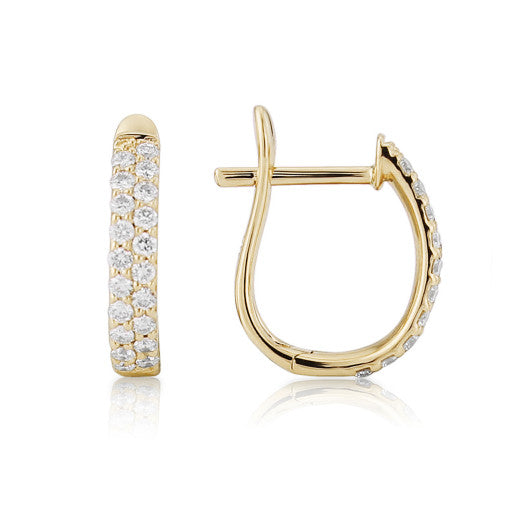 18CT GOLD 0.30CT DIAMOND PAVE HOOP EARRINGS- HARROGATE JEWELLERY