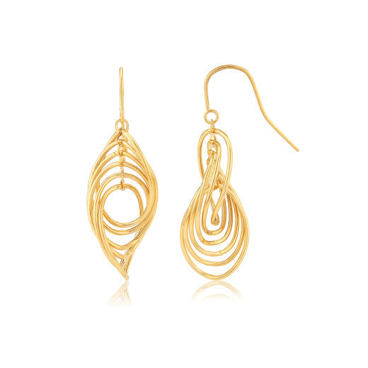 9K YELLOW GOLD TWIST DROP EARRINGS- HARROGATE