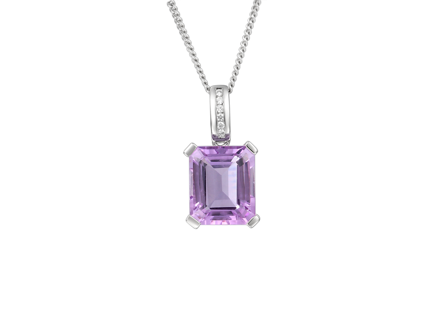 EMERALD AMETHYST  SILVER NECKLACE