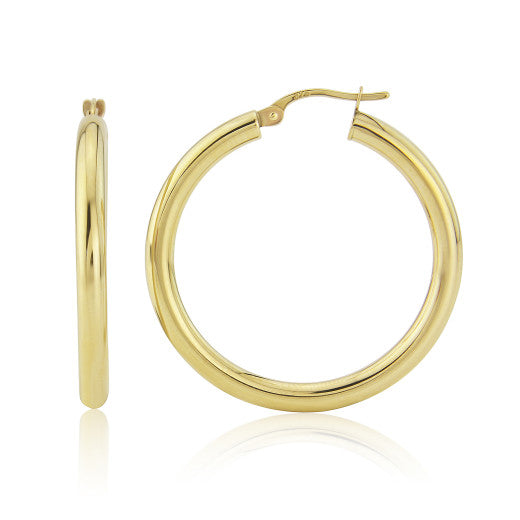 9K YELLOW GOLD LARGE HOOP EARRINGS- HARROGATE