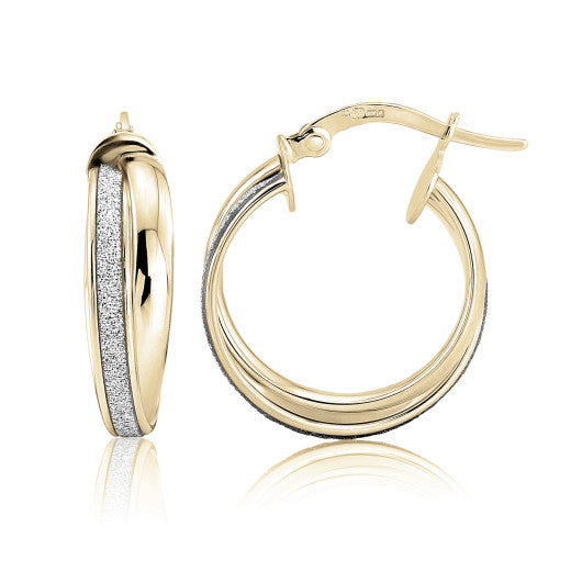 9K YELLOW GOLD SMALL GLITTER EARRINGS- HARROGATE