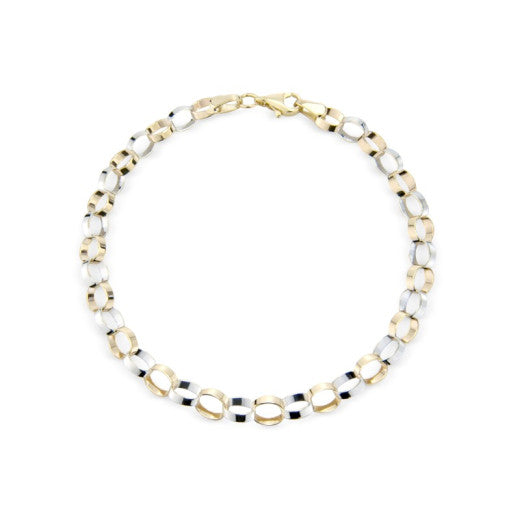 YELLOW AND WHITE GOLD LINK BRACELET