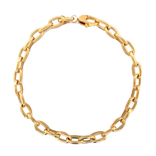 SOLID 9K YELLOW GOLD OVAL LINK NECKLACE- HARROGATE