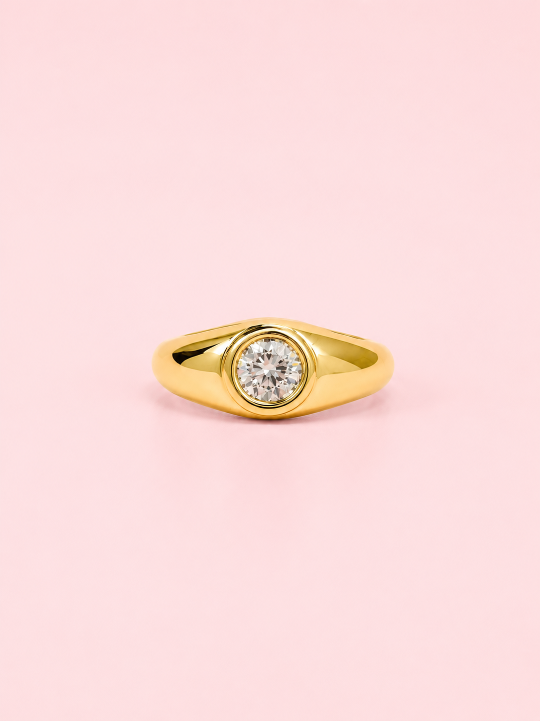 signet ring diamond, chunky signet ring, bezel set diamond ring, tapered band ring, men's diamond signet ring, round brilliant lab grown diamond, lab grown diamond ring UK, bespoke diamond ring Harrogate, platinum signet ring, 18ct gold signet ring, certified lab grown diamond, 0.50ct diamond ring, custom men's ring Yorkshire, statement signet ring, lab grown diamond ring near me, DVS1 diamond ring