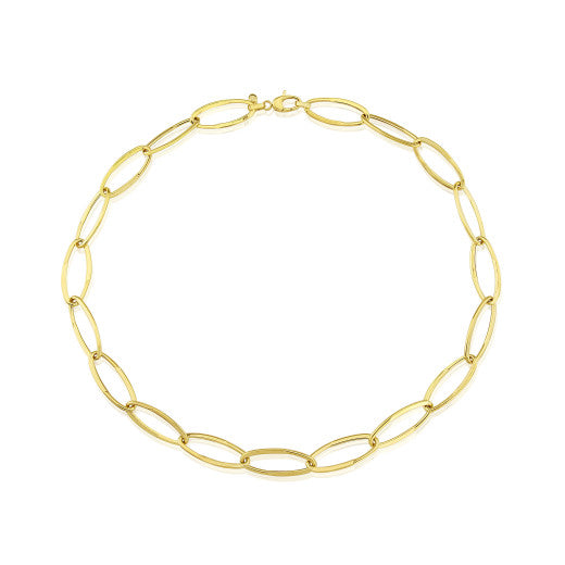 9K YELLOW GOLD OVAL LINK BRACELET- HARROGATE