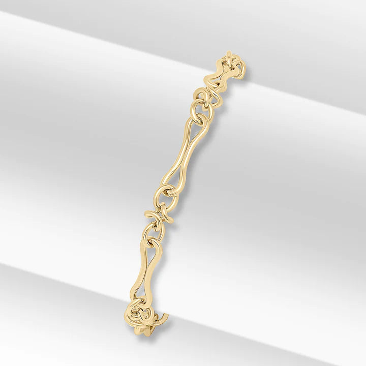 YELLOW GOLD PINCH BAR KNOT BRACELET