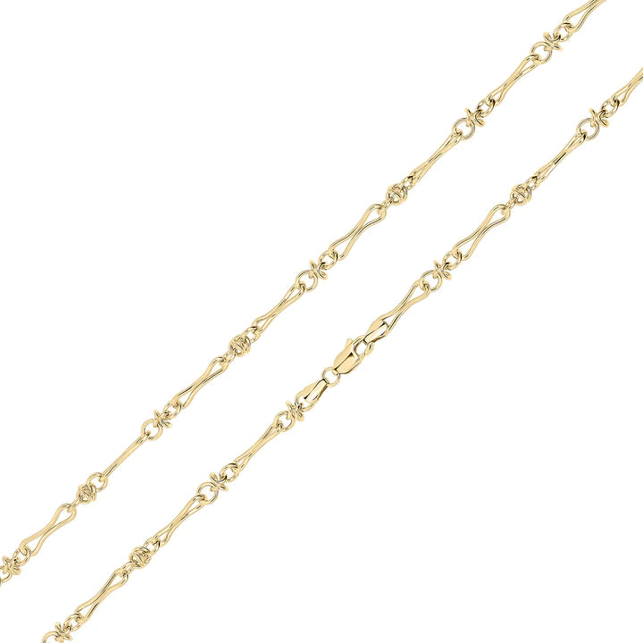 YELLOW GOLD PINCH BAR KNOT BRACELET