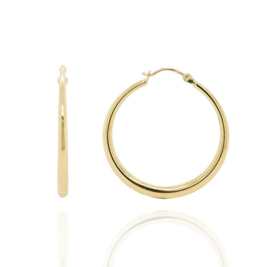 9K YELLOW GOLD GRADUATED HOOP EARRINGS- HARROGATE