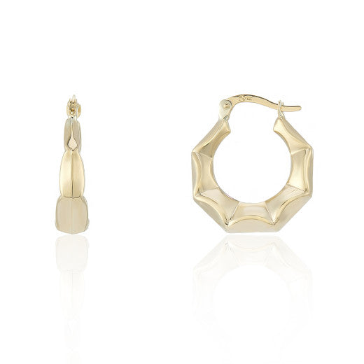 9K YELLOW GOLD LARGE GRADUATED HOOP EARRINGS- HARROGATE