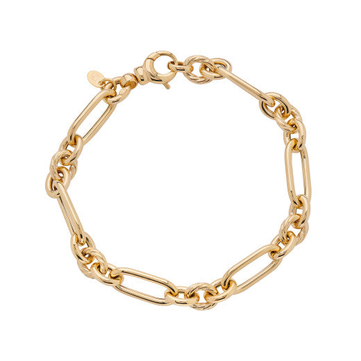 9K YELLOW GOLD CIRCLE AND OVAL LINK BRACELET- HARROGATE