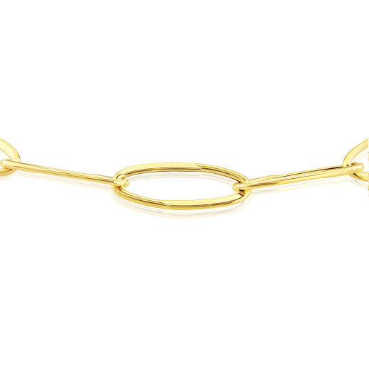 9K YELLOW GOLD OVAL LINK NECKLACE- HARROGATE