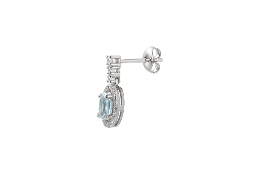 AQUA BLUE SILVER DROP EARRINGS