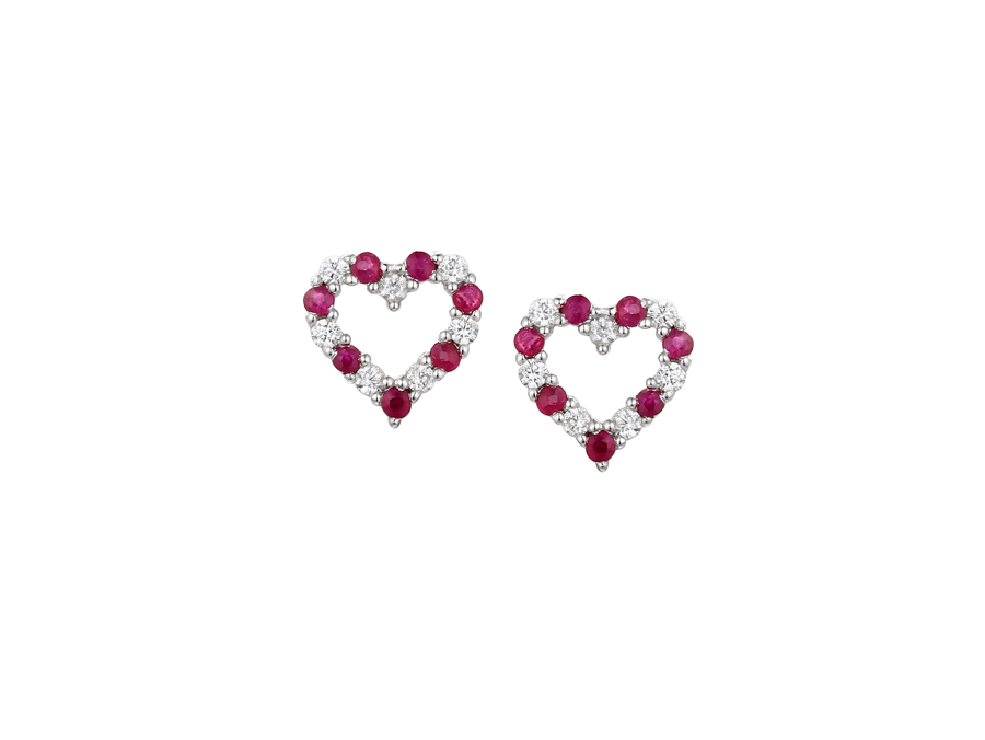 RUBY SILVER HEART PENDANT NECKLACE