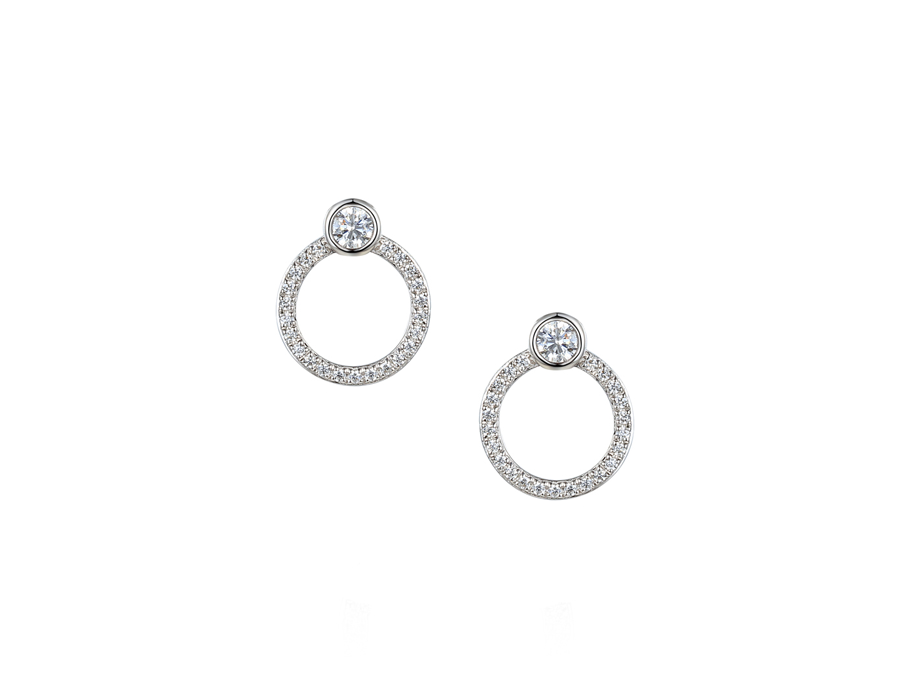 SILVER CIRCLE STUD EARRINGS
