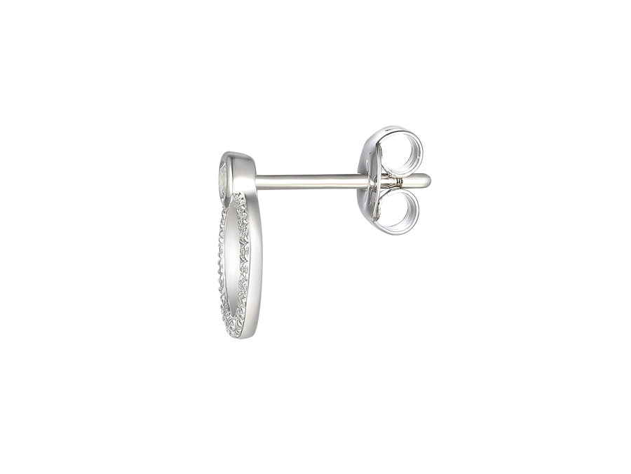 OVAL SILVER AND CZ EARRINGS