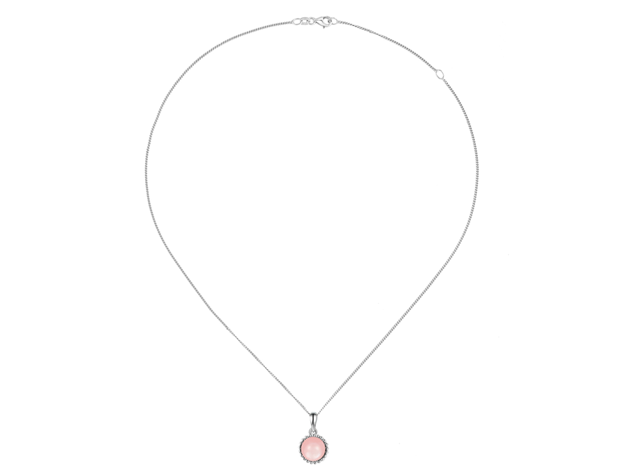 PINK MOTHER OF PEARL SILVER NECKLACE