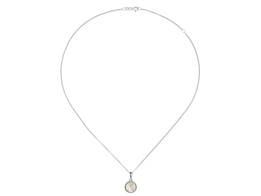 WHITE MOTHER OF PEARL SILVER NECKLACE
