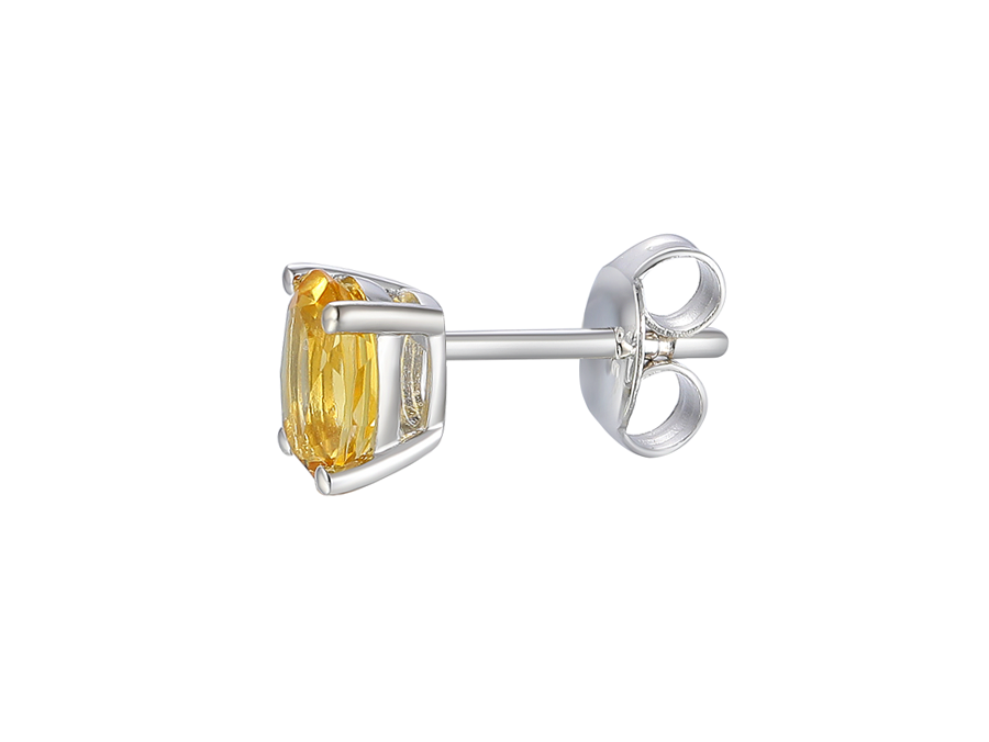 CITRINE OVAL SILVER EARRINGS